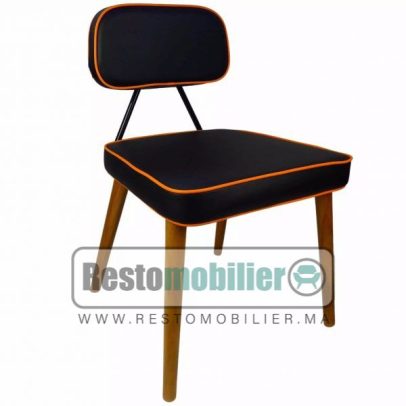 Chaise Fonzy NOIR liseré Orange