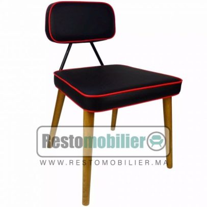 Chaise Fonzy NOIR liseré Rouge