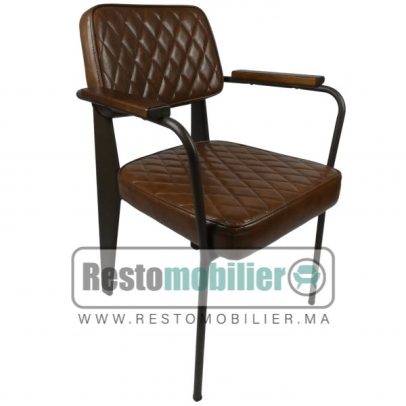 Chaise London Simili Cuir Marron