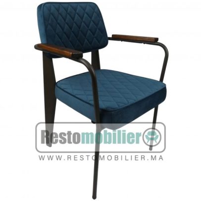 Chaise London Velours Bleu Pétrol