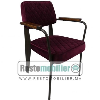 Fauteuil London Velours Rouge